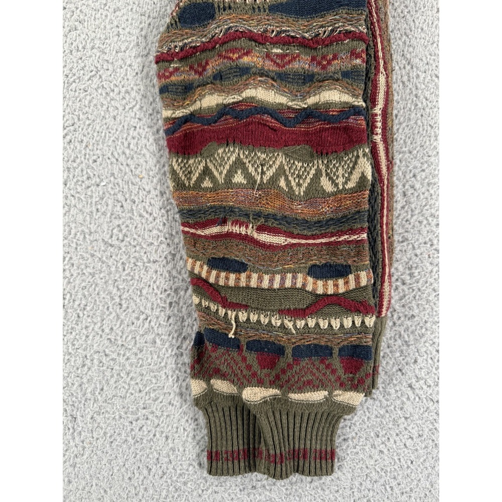Vintage 80s 90s 3D Thick Texture Cable Abstract Grunge Hip Hop Sweater Small - Picture 5 of 13